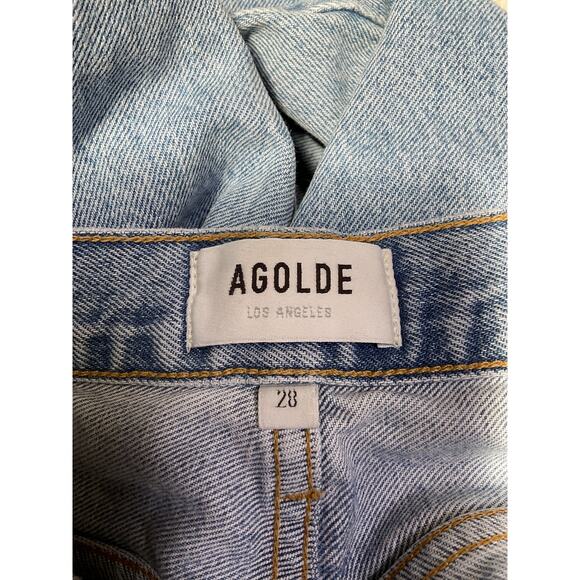 Agolde 'Pinch' Blue Waist High Rise Kick Denim Jean Size 28 - Picture 4 of 5